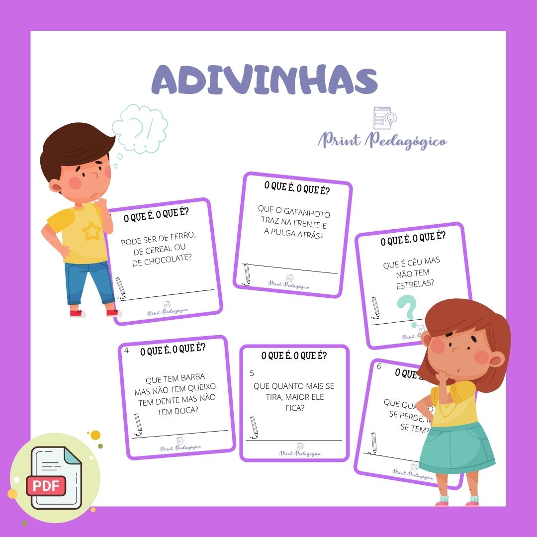 Fichas de Jogos - Adivinhas - Atividades Educativas