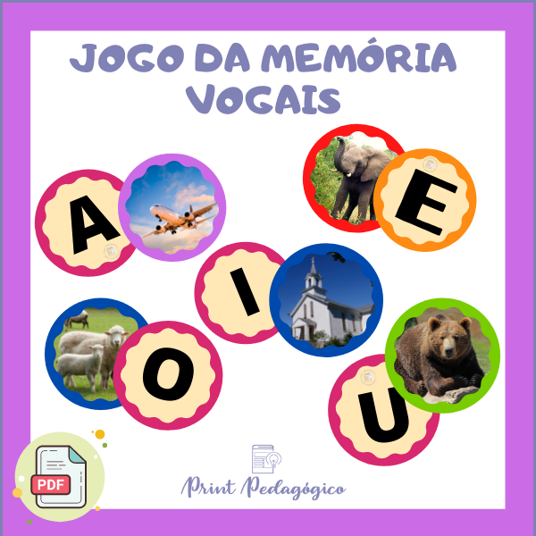 JOGO DA MEMÓRIA VOGAIS - Professora Lisiê