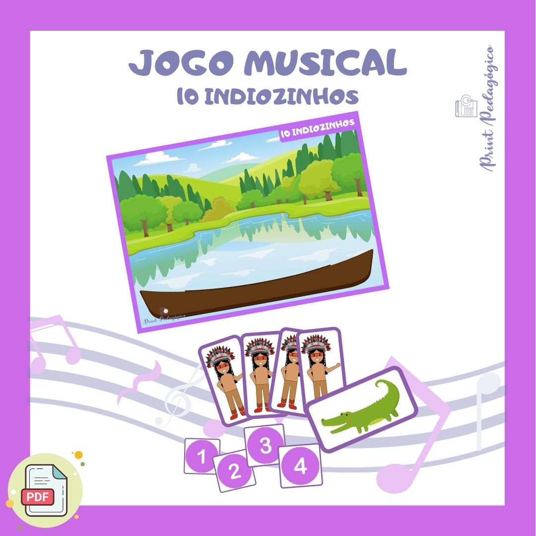 Jogo Pedagógico Música Fatiada - Os Indiozinhos - Mk Educa